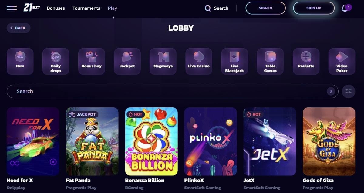 21Bit Casino Australia player login
