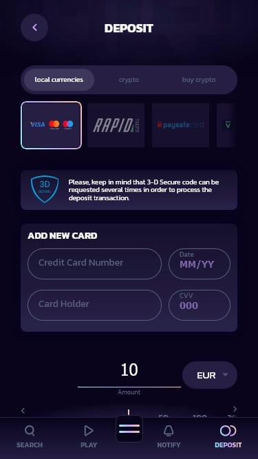 21Bit Casino Australia payment options