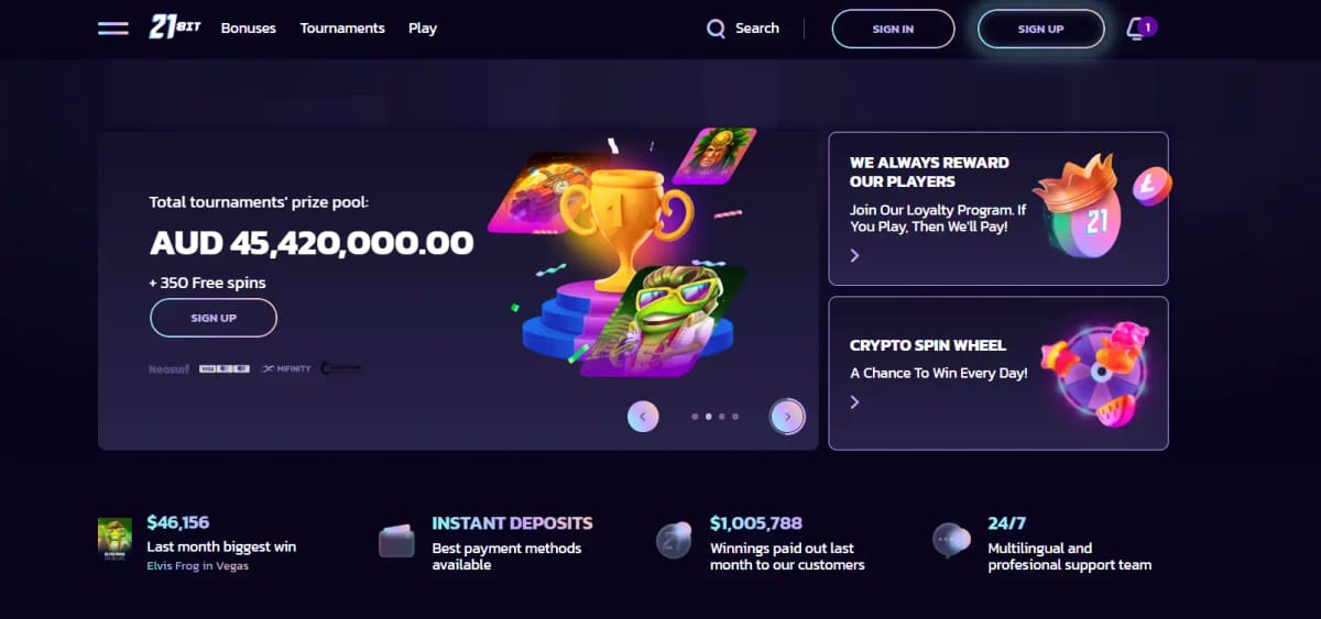 First look at 21Bit Casino Australia review